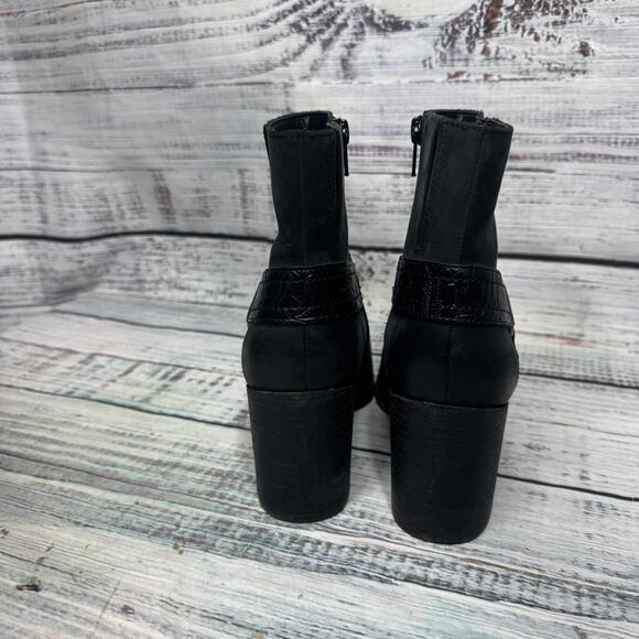 Vionic Carnelia Black Ankle Boots Leather Block Heel Orthotic Comfort 6.5 - Picture 5 of 8